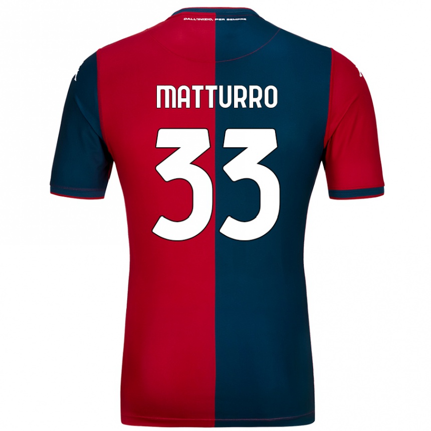 Niño Fútbol Camiseta Alan Matturro #33 Rojo Azul Oscuro 1ª Equipación 2024/25 México