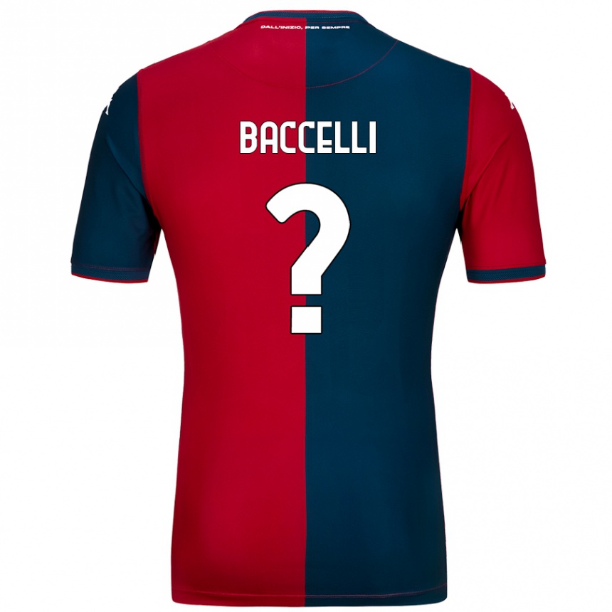 Niño Fútbol Camiseta Pietro Baccelli #0 Rojo Azul Oscuro 1ª Equipación 2024/25 México