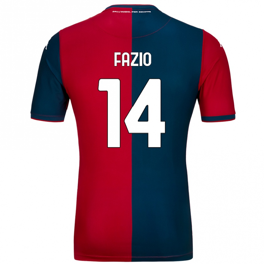 Niño Fútbol Camiseta Tommaso Fazio #14 Rojo Azul Oscuro 1ª Equipación 2024/25 México