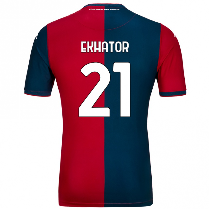 Niño Fútbol Camiseta Jeff Ekhator #21 Rojo Azul Oscuro 1ª Equipación 2024/25 México