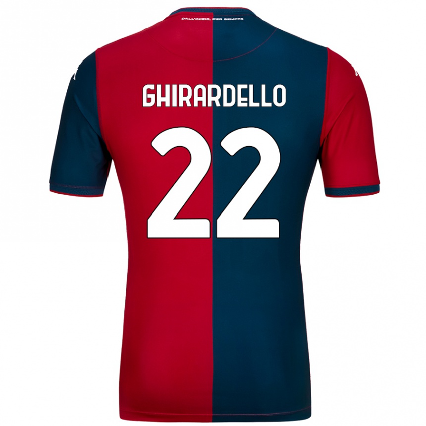 Niño Fútbol Camiseta Tommaso Ghirardello #22 Rojo Azul Oscuro 1ª Equipación 2024/25 México