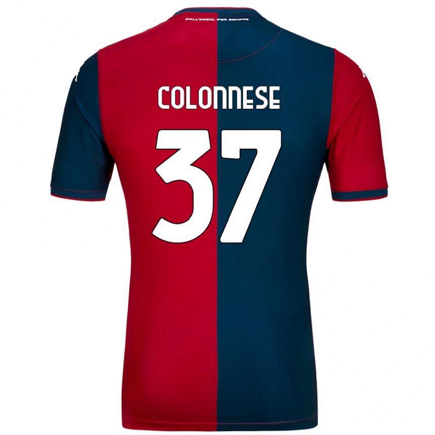 Niño Fútbol Camiseta Lorenzo Colonnese #37 Rojo Azul Oscuro 1ª Equipación 2024/25 México