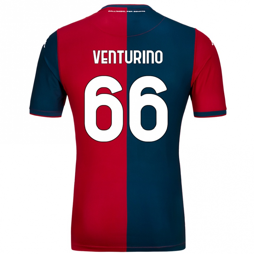 Niño Fútbol Camiseta Lorenzo Venturino #66 Rojo Azul Oscuro 1ª Equipación 2024/25 México