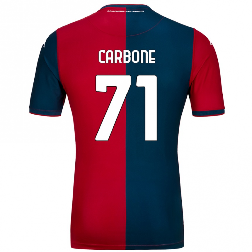 Niño Fútbol Camiseta Filippo Carbone #71 Rojo Azul Oscuro 1ª Equipación 2024/25 México