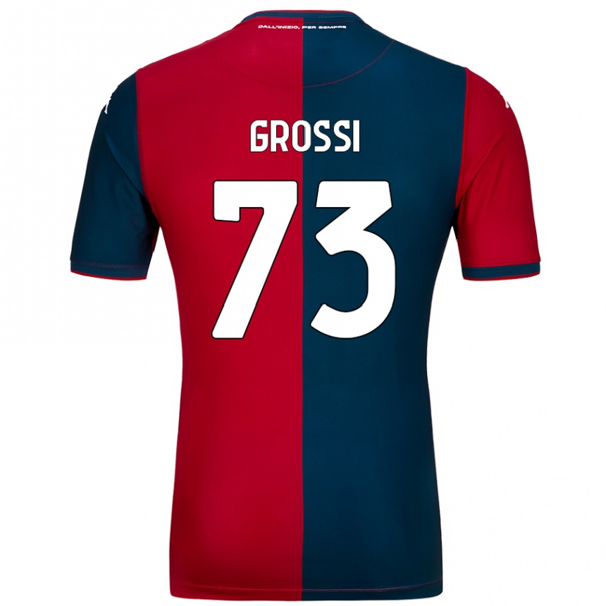 Niño Fútbol Camiseta Jacopo Grossi #73 Rojo Azul Oscuro 1ª Equipación 2024/25 México