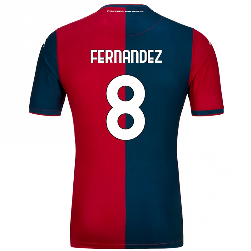 Niño Fútbol Camiseta Maria Fernandez #8 Rojo Azul Oscuro 1ª Equipación 2024/25 México