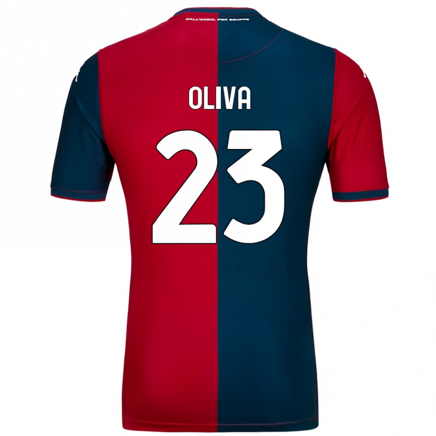 Niño Fútbol Camiseta Eleonora Oliva #23 Rojo Azul Oscuro 1ª Equipación 2024/25 México