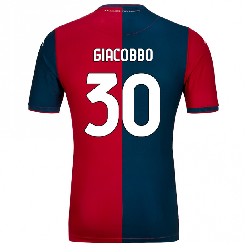 Niño Fútbol Camiseta Giulia Giacobbo #30 Rojo Azul Oscuro 1ª Equipación 2024/25 México