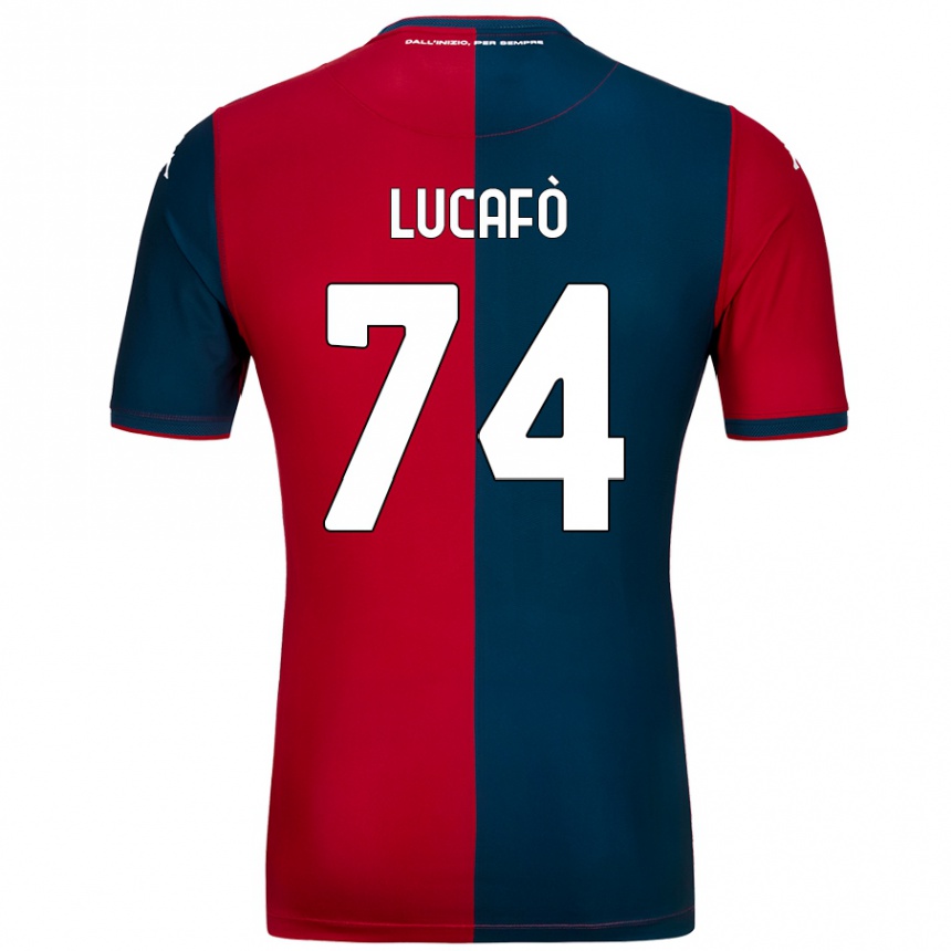 Niño Fútbol Camiseta Sara Lucafò #74 Rojo Azul Oscuro 1ª Equipación 2024/25 México