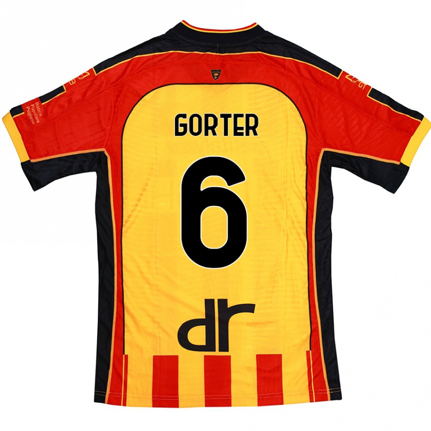 Niño Fútbol Camiseta Olaf Gorter #6 Amarillo Rojo 1ª Equipación 2024/25 México