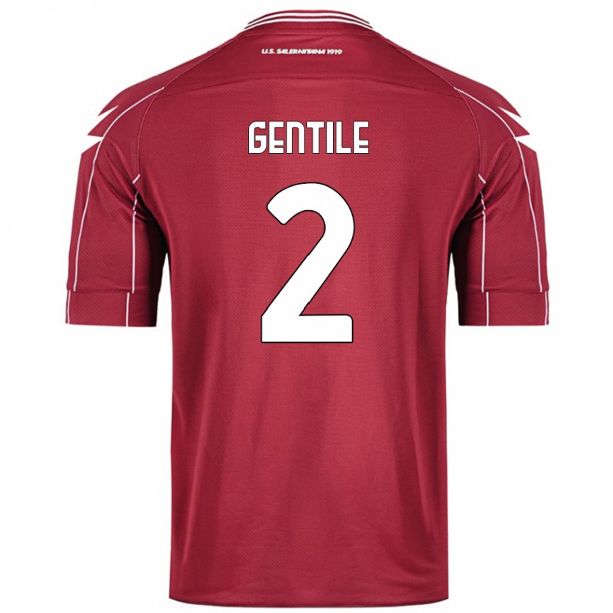 Niño Fútbol Camiseta Davide Gentile #2 Borgoña 1ª Equipación 2024/25 México