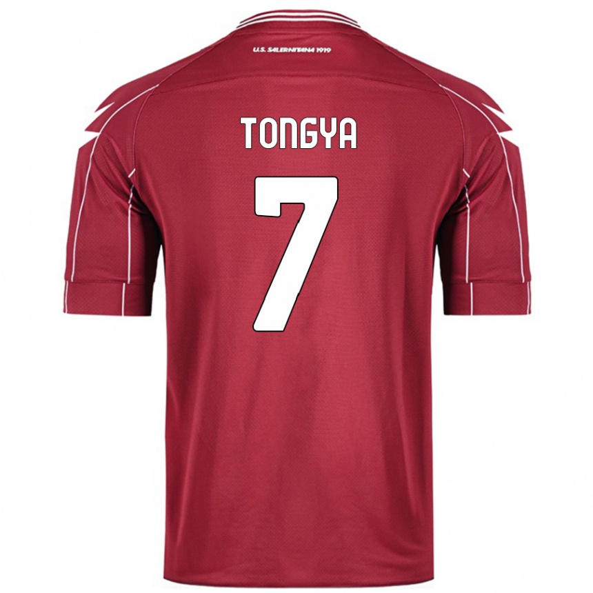 Niño Fútbol Camiseta Franco Tongya #7 Borgoña 1ª Equipación 2024/25 México