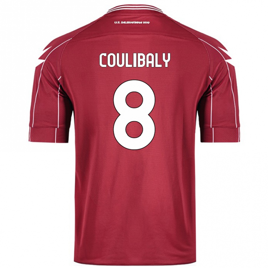 Niño Fútbol Camiseta Mamadou Coulibaly #8 Borgoña 1ª Equipación 2024/25 México