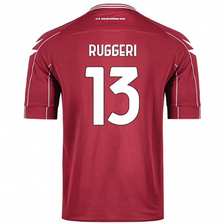 Niño Fútbol Camiseta Fabio Ruggeri #13 Borgoña 1ª Equipación 2024/25 México