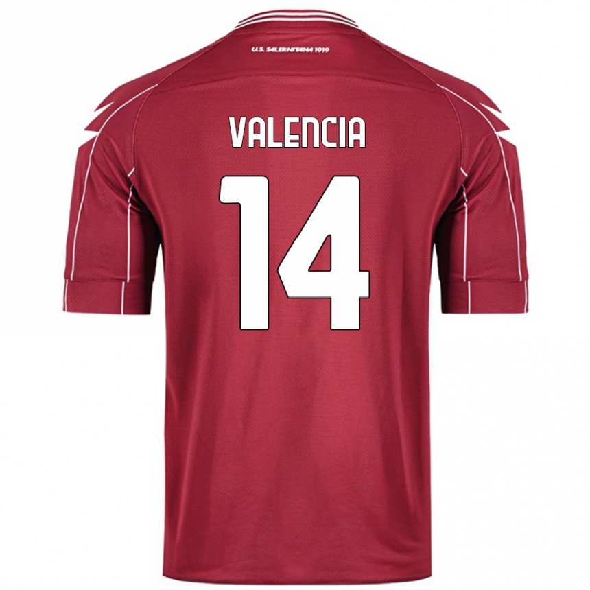 Niño Fútbol Camiseta Diego Valencia #14 Borgoña 1ª Equipación 2024/25 México