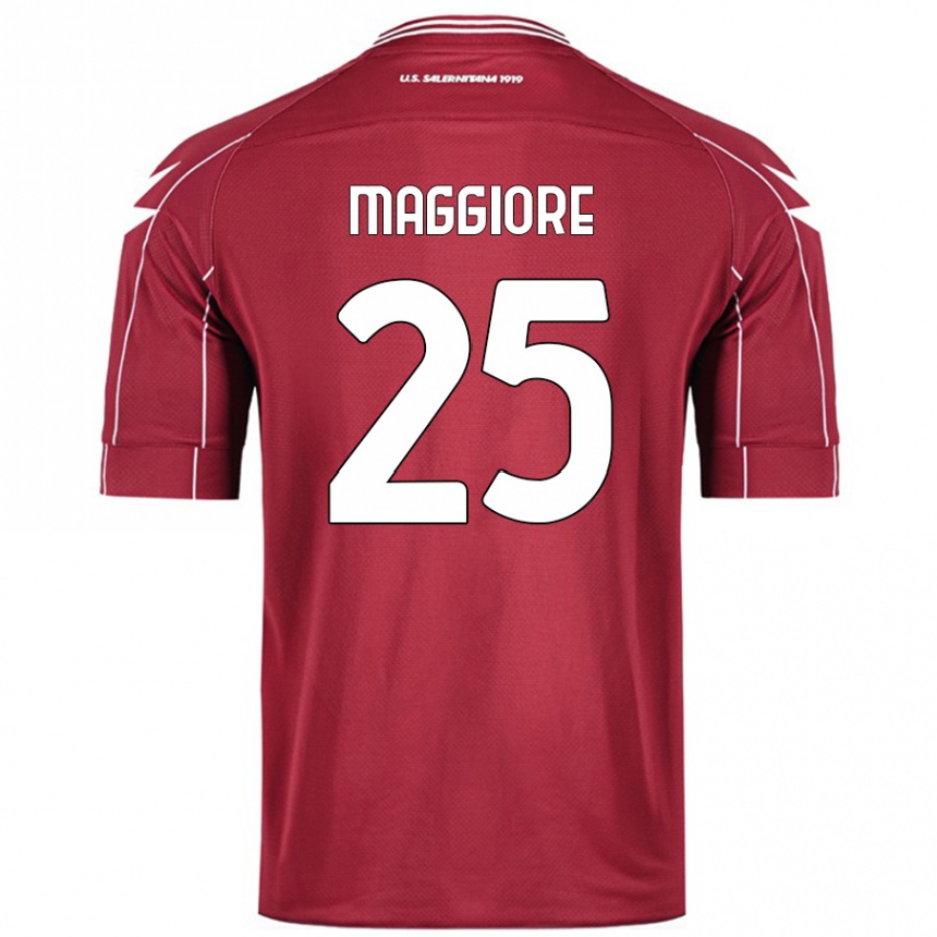 Niño Fútbol Camiseta Giulio Maggiore #25 Borgoña 1ª Equipación 2024/25 México