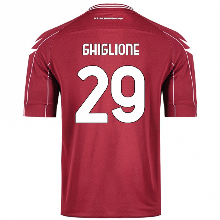 Niño Fútbol Camiseta Paolo Ghiglione #29 Borgoña 1ª Equipación 2024/25 México