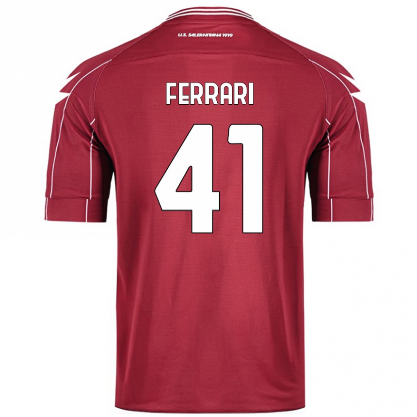 Niño Fútbol Camiseta Tommaso Ferrari #41 Borgoña 1ª Equipación 2024/25 México