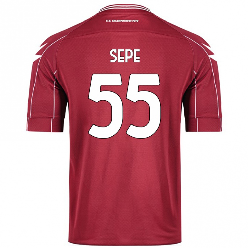 Niño Fútbol Camiseta Luigi Sepe #55 Borgoña 1ª Equipación 2024/25 México