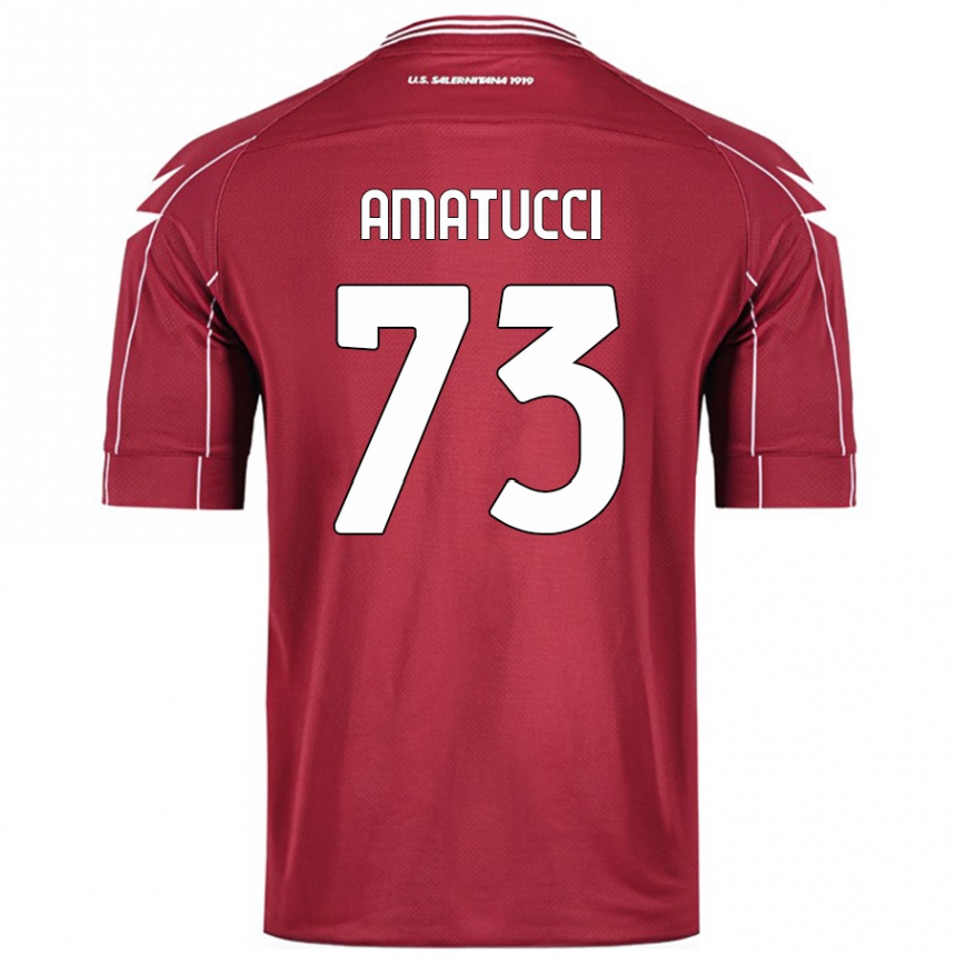 Niño Fútbol Camiseta Lorenzo Amatucci #73 Borgoña 1ª Equipación 2024/25 México