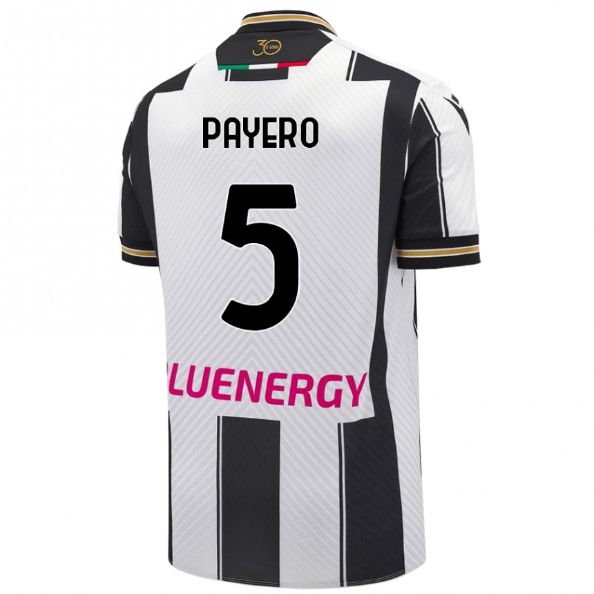 Niño Fútbol Camiseta Martin Payero #5 Blanco Negro 1ª Equipación 2024/25 México