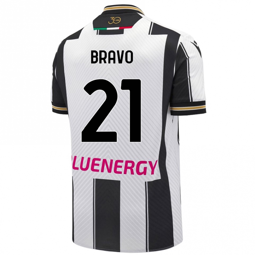 Niño Fútbol Camiseta Iker Bravo #21 Blanco Negro 1ª Equipación 2024/25 México