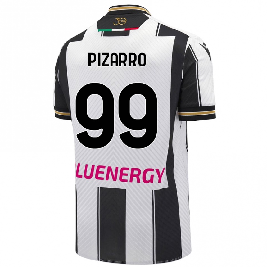 Niño Fútbol Camiseta Damián Pizarro #99 Blanco Negro 1ª Equipación 2024/25 México