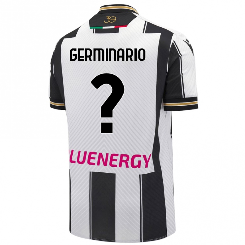 Niño Fútbol Camiseta Mattia Germinario #0 Blanco Negro 1ª Equipación 2024/25 México