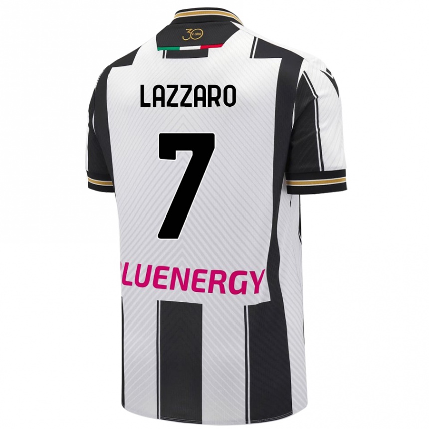 Niño Fútbol Camiseta Davide Lazzaro #7 Blanco Negro 1ª Equipación 2024/25 México