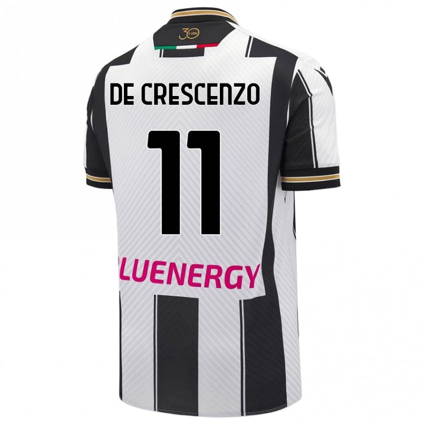 Niño Fútbol Camiseta Marco De Crescenzo #11 Blanco Negro 1ª Equipación 2024/25 México