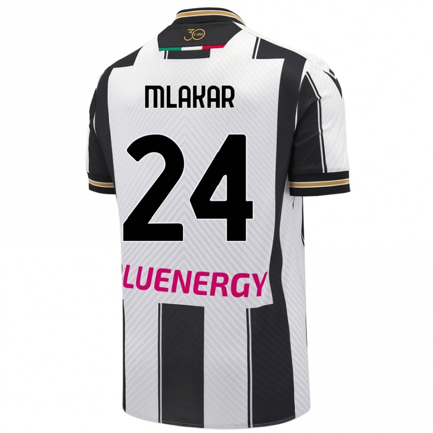 Niño Fútbol Camiseta Lorenzo Mlakar #24 Blanco Negro 1ª Equipación 2024/25 México