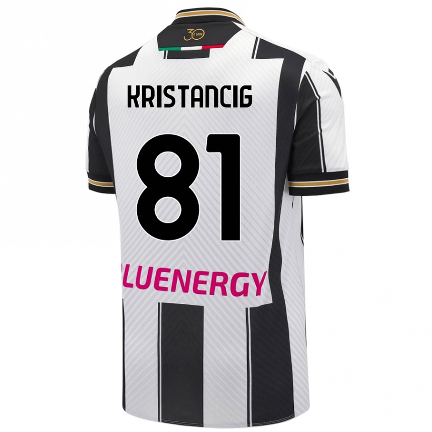 Niño Fútbol Camiseta Luca Kristancig #81 Blanco Negro 1ª Equipación 2024/25 México