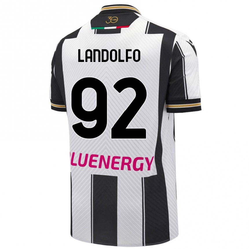 Niño Fútbol Camiseta Tommaso Landolfo #92 Blanco Negro 1ª Equipación 2024/25 México