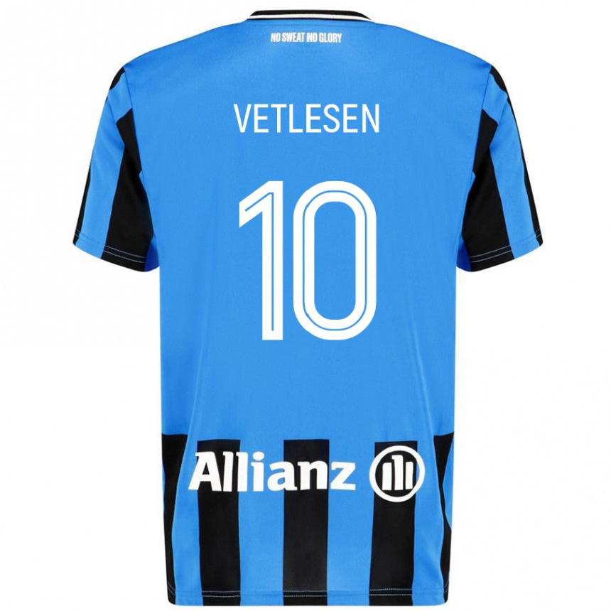 Niño Fútbol Camiseta Hugo Vetlesen #10 Azul Cielo Negro 1ª Equipación 2024/25 México