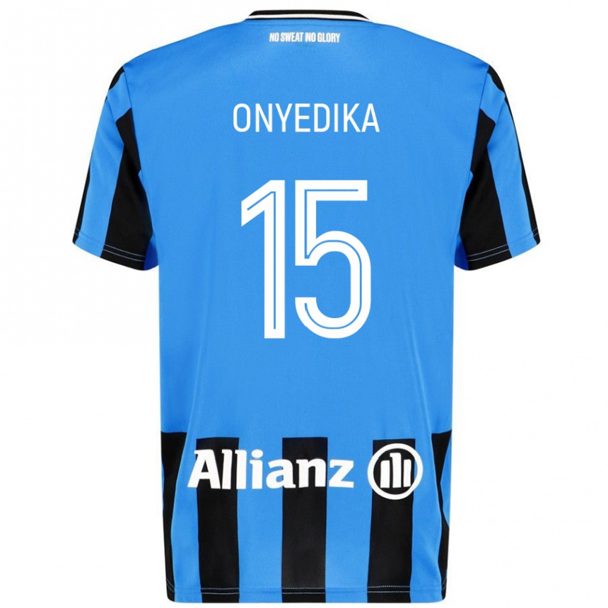 Niño Fútbol Camiseta Raphael Onyedika #15 Azul Cielo Negro 1ª Equipación 2024/25 México