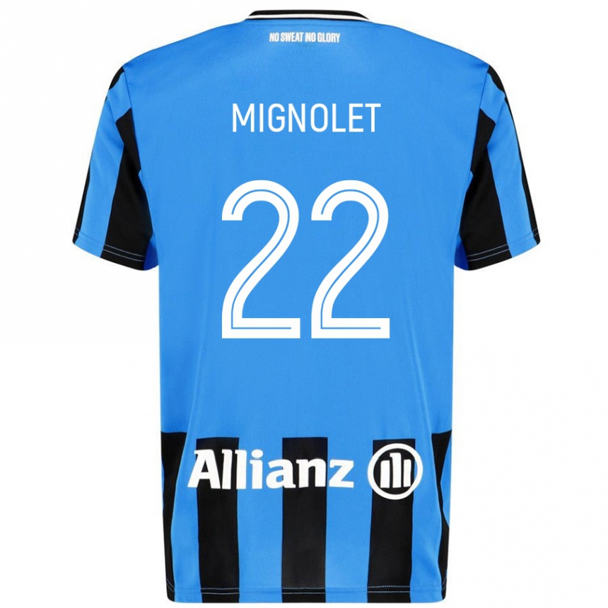 Niño Fútbol Camiseta Simon Mignolet #22 Azul Cielo Negro 1ª Equipación 2024/25 México