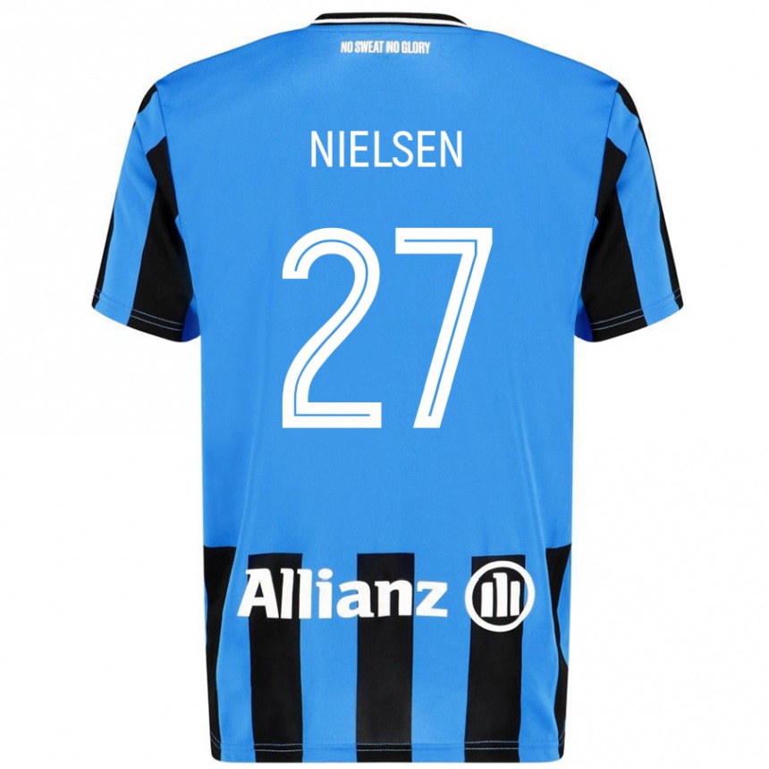 Niño Fútbol Camiseta Casper Nielsen #27 Azul Cielo Negro 1ª Equipación 2024/25 México