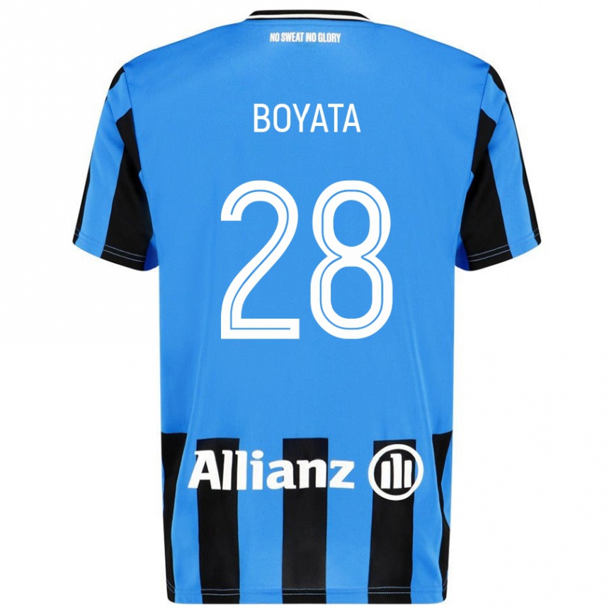 Niño Fútbol Camiseta Dedryck Boyata #28 Azul Cielo Negro 1ª Equipación 2024/25 México