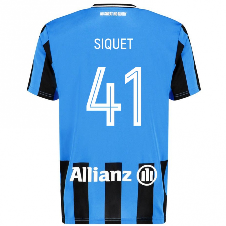 Niño Fútbol Camiseta Hugo Siquet #41 Azul Cielo Negro 1ª Equipación 2024/25 México