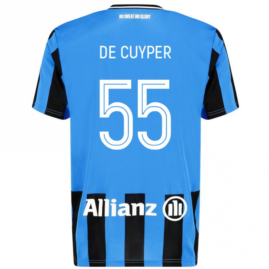 Niño Fútbol Camiseta Maxim De Cuyper #55 Azul Cielo Negro 1ª Equipación 2024/25 México