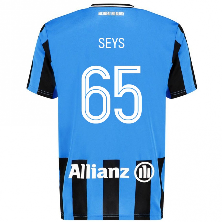 Niño Fútbol Camiseta Joaquin Seys #65 Azul Cielo Negro 1ª Equipación 2024/25 México