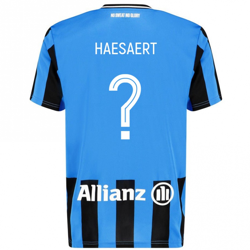 Niño Fútbol Camiseta Mateo Haesaert #0 Azul Cielo Negro 1ª Equipación 2024/25 México