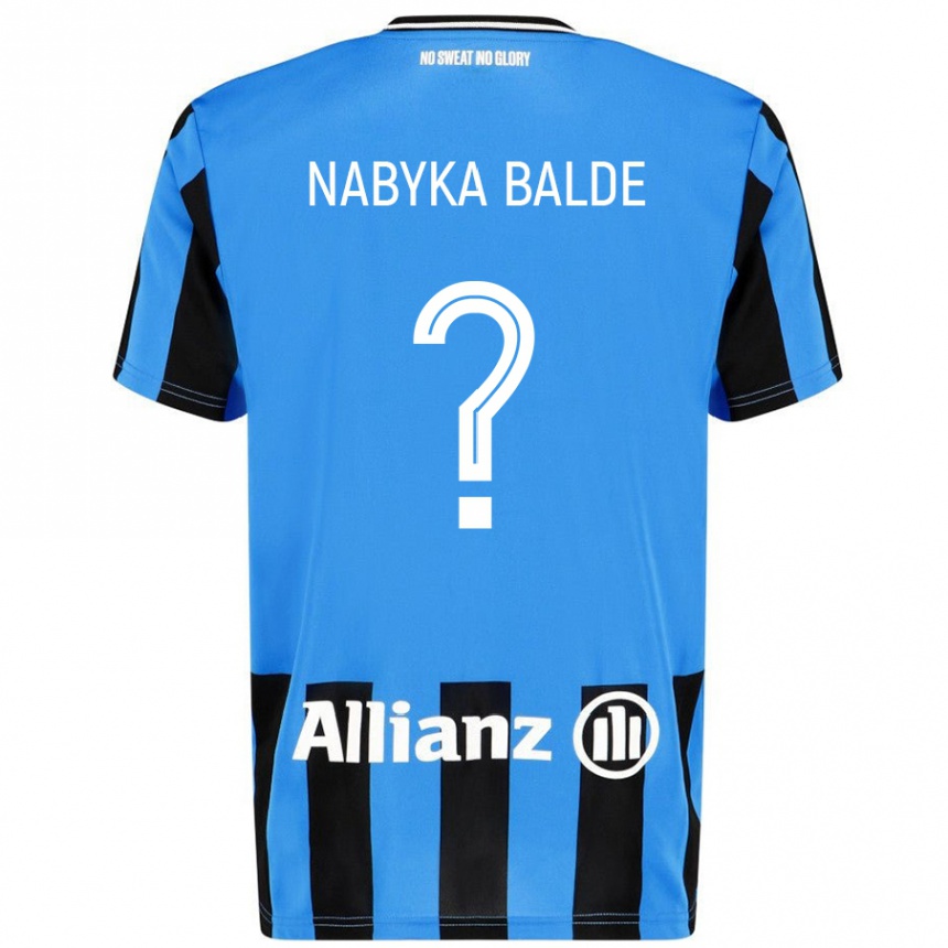 Niño Fútbol Camiseta Mamadou Nabyka Balde #0 Azul Cielo Negro 1ª Equipación 2024/25 México