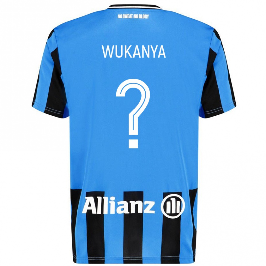 Niño Fútbol Camiseta Stéphane Wukanya #0 Azul Cielo Negro 1ª Equipación 2024/25 México