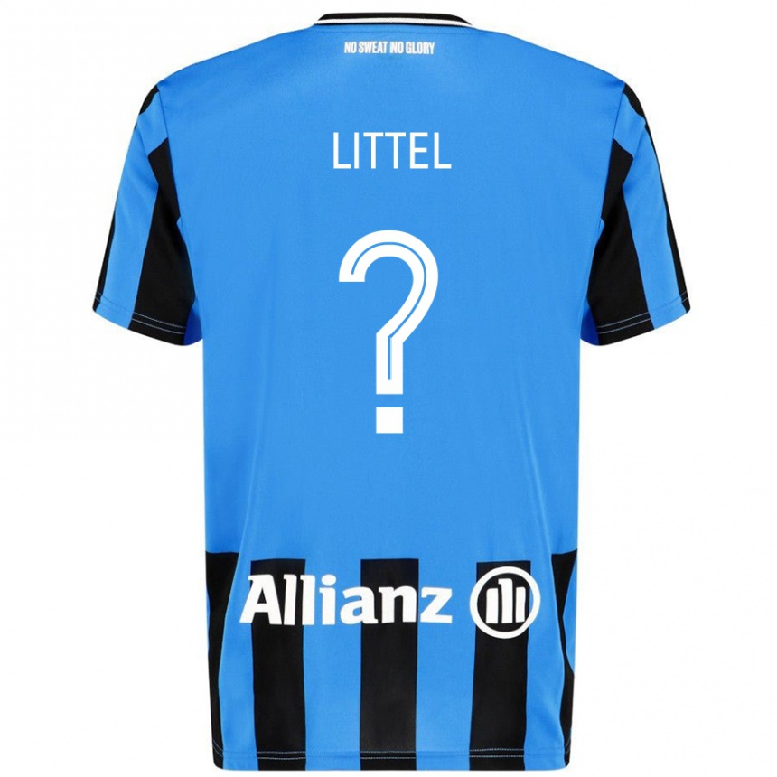 Niño Fútbol Camiseta Amy Littel #0 Azul Cielo Negro 1ª Equipación 2024/25 México