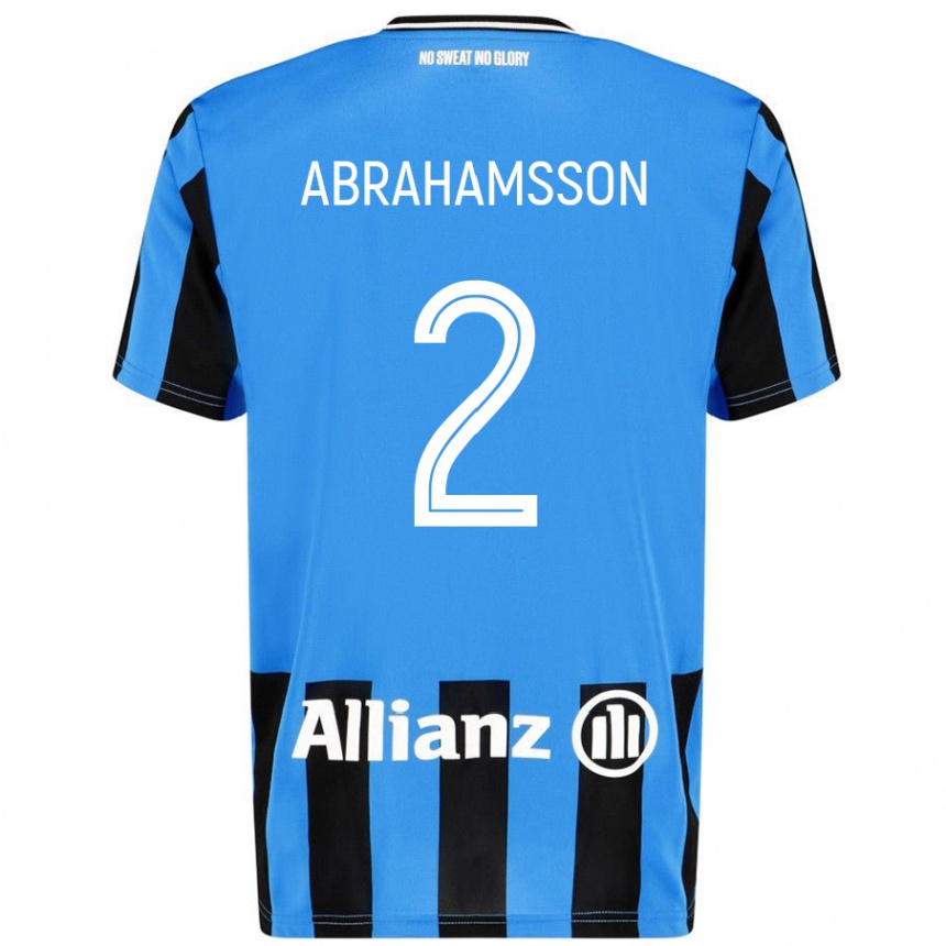 Niño Fútbol Camiseta Sejde Abrahamsson #2 Azul Cielo Negro 1ª Equipación 2024/25 México