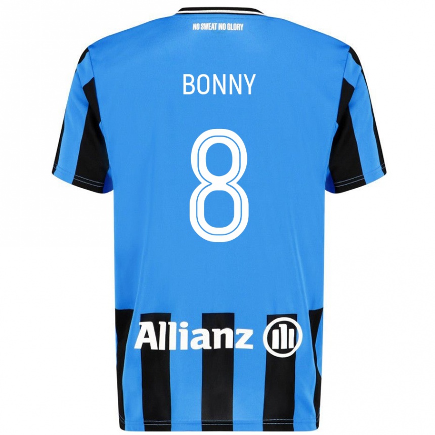 Niño Fútbol Camiseta Chionne Bonny #8 Azul Cielo Negro 1ª Equipación 2024/25 México