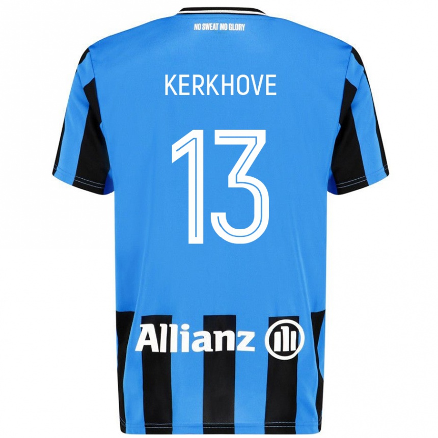 Niño Fútbol Camiseta Angel Kerkhove #13 Azul Cielo Negro 1ª Equipación 2024/25 México