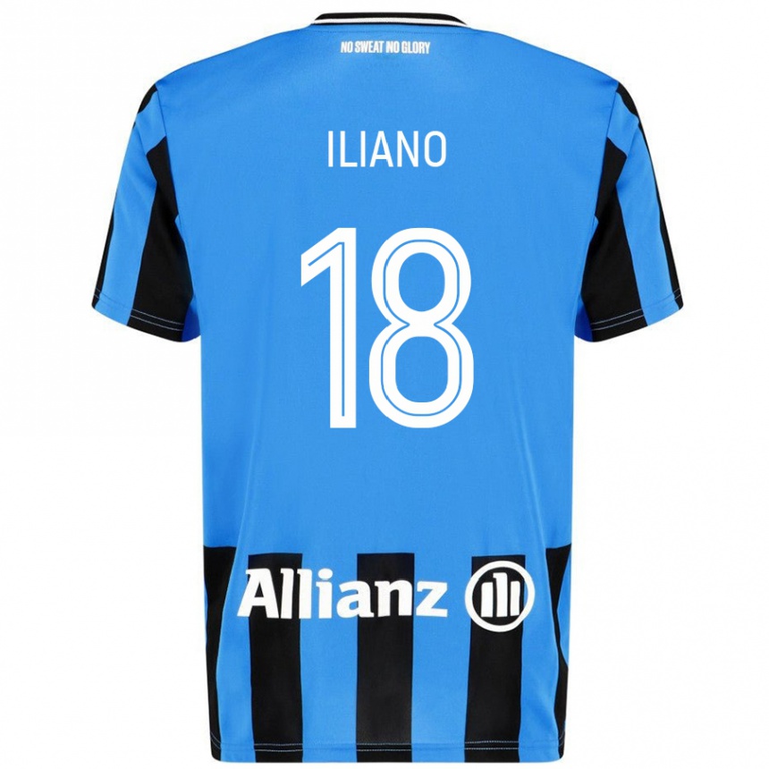 Niño Fútbol Camiseta Isabelle Iliano #18 Azul Cielo Negro 1ª Equipación 2024/25 México