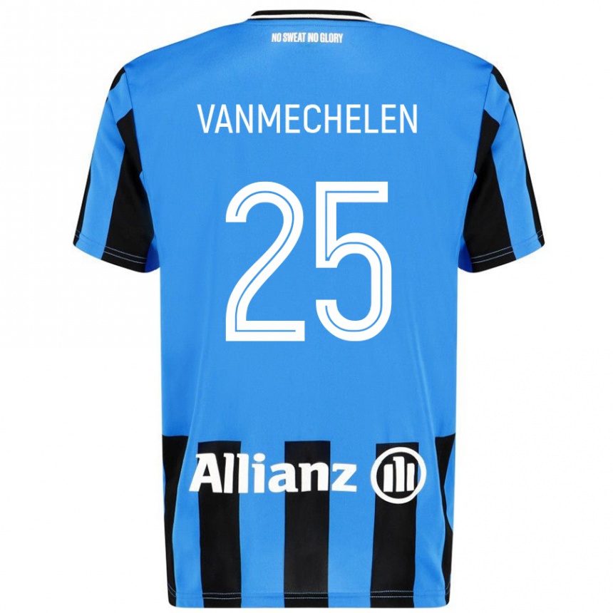 Niño Fútbol Camiseta Davinia Vanmechelen #25 Azul Cielo Negro 1ª Equipación 2024/25 México